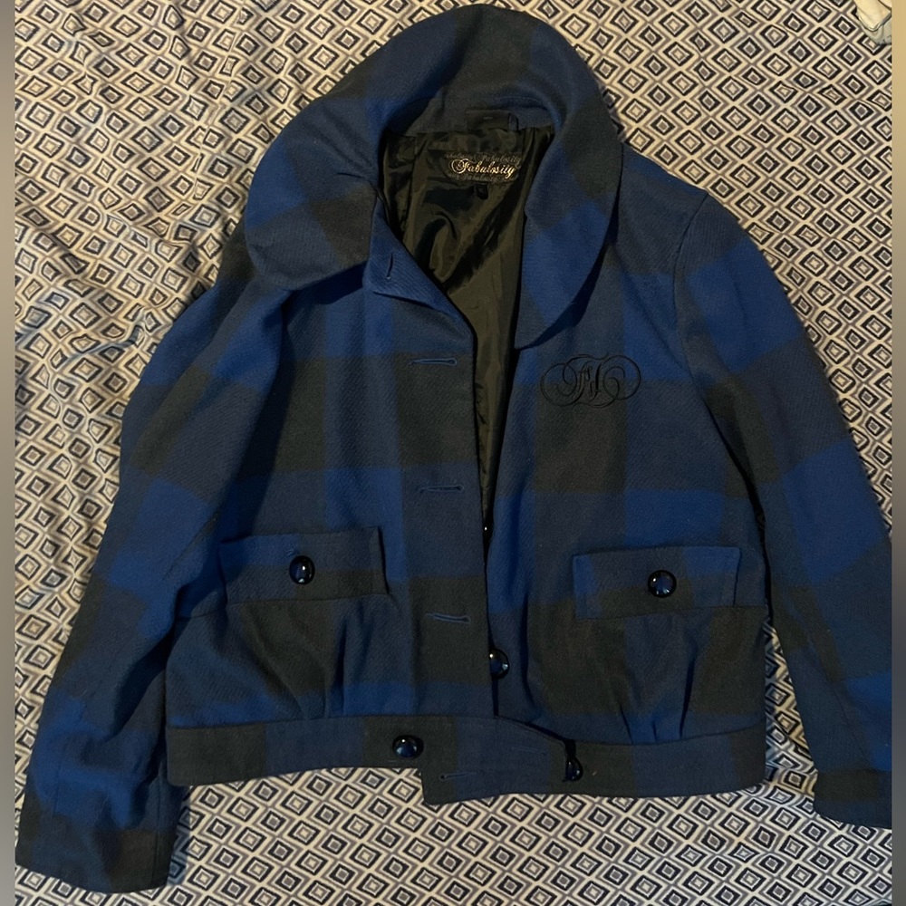 Black and blue flannel jacket
